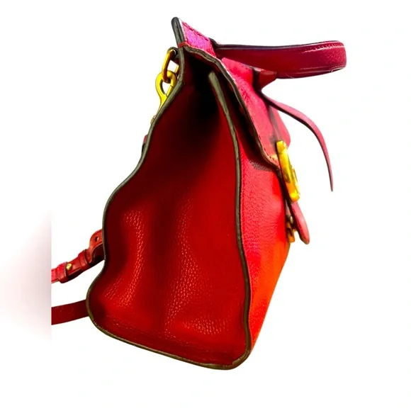 Gucci Calfskin Small GG Marmont Top Handle Bag in Vulcanic Red - Picture 7 of 16